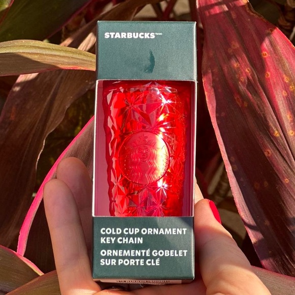 New Starbucks 2023 Holiday Red Dichrois Prism Mini Tumbler Keychain - Picture 1 of 2